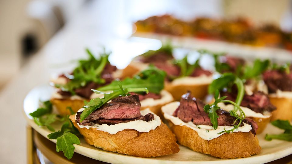 crostini with horseradish whip