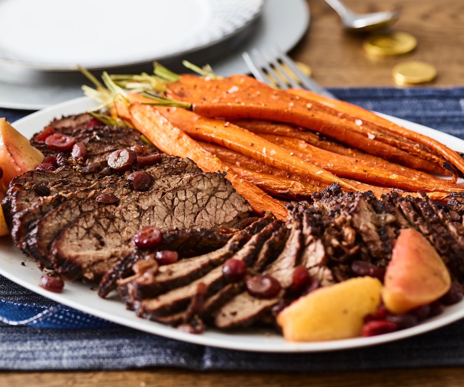 Beef Brisket with Savory Carrots & Dried Plums