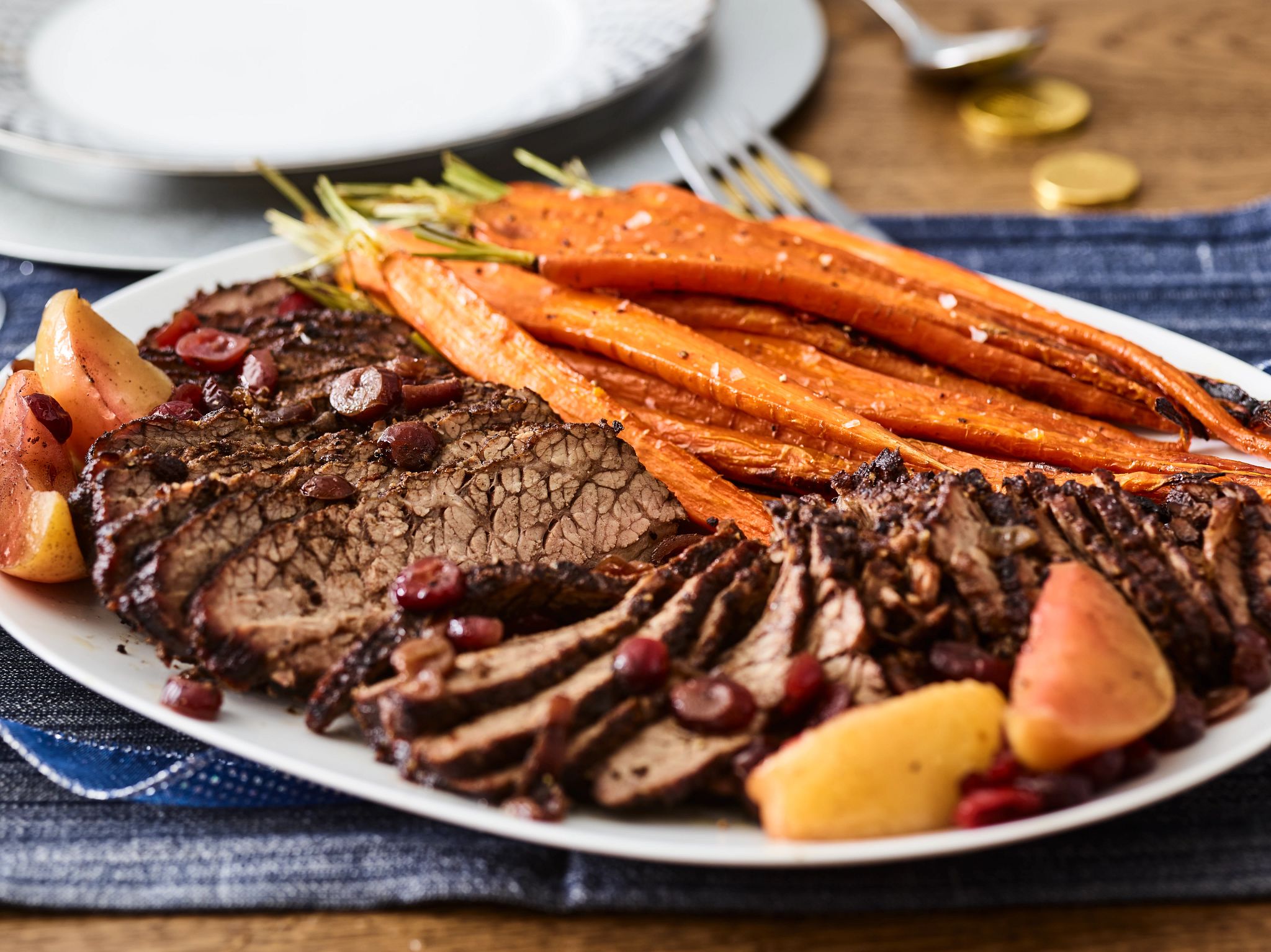 Beef Brisket with Savory Carrots & Dried Plums