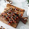 Smoked Steak Skewers with Tomatoes, Onions and Olives