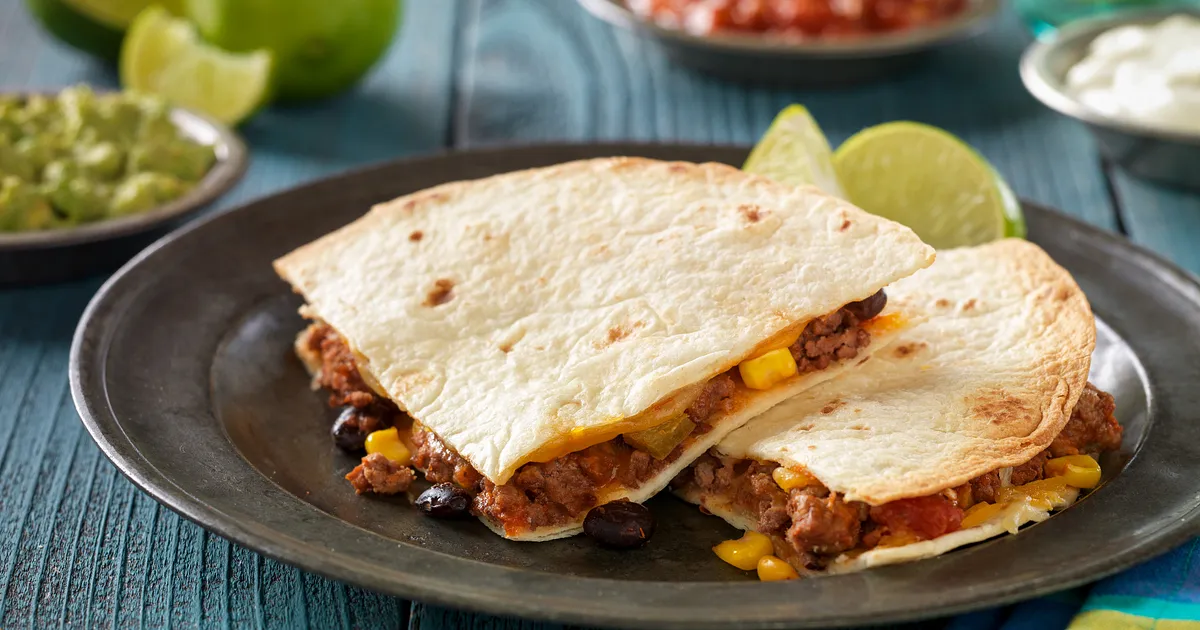 Easy Baked Beef, Bean and Corn Quesadillas | Beef Loving Texans | Beef Loving Texans is your one-sto