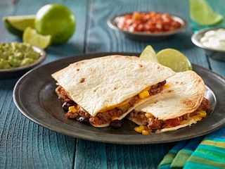 Easy Baked Beef, Bean and Corn Quesadillas