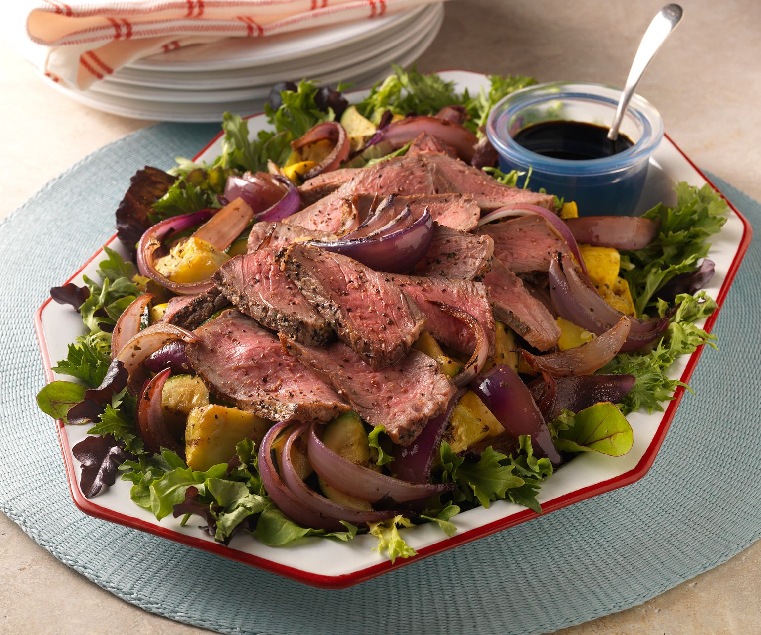 Grilled Beef, Summer Squash and Onion Salad