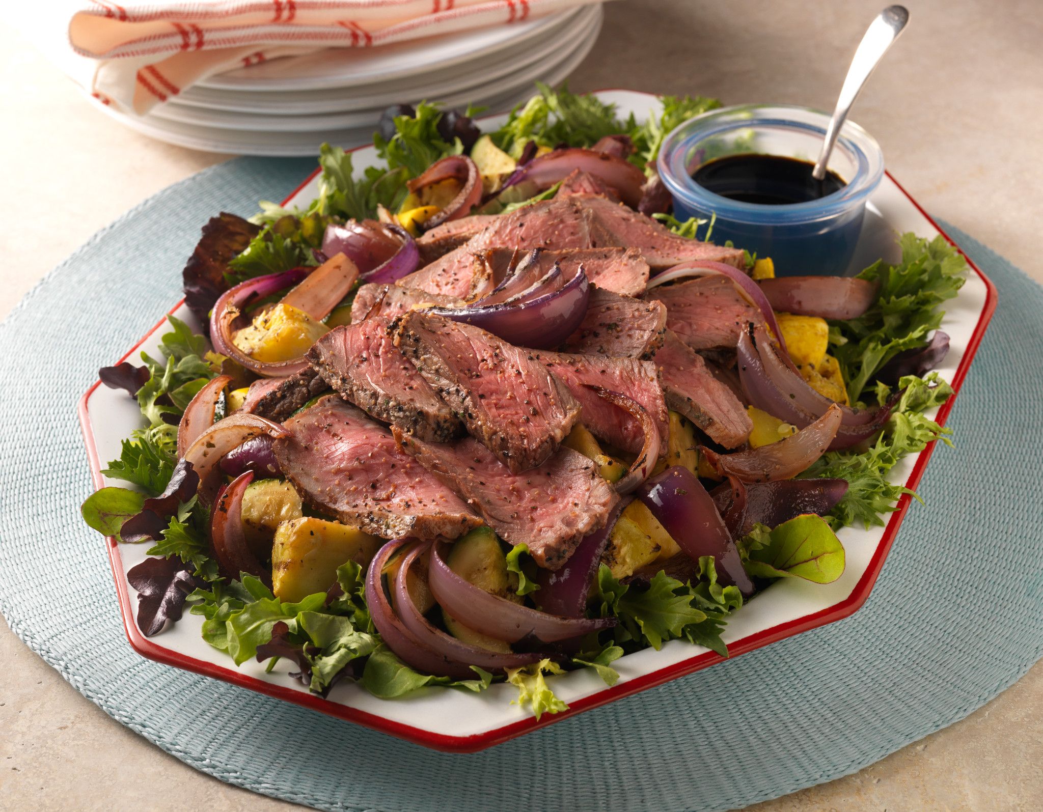 Grilled Beef, Summer Squash and Onion Salad