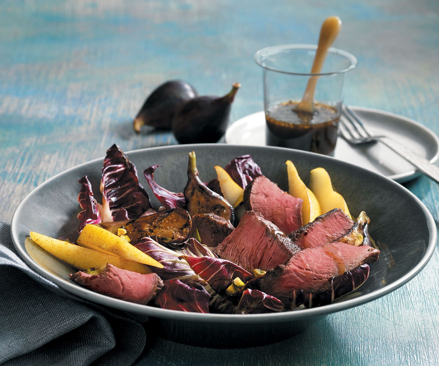 Treviso, Fig & Pear Steak Salad