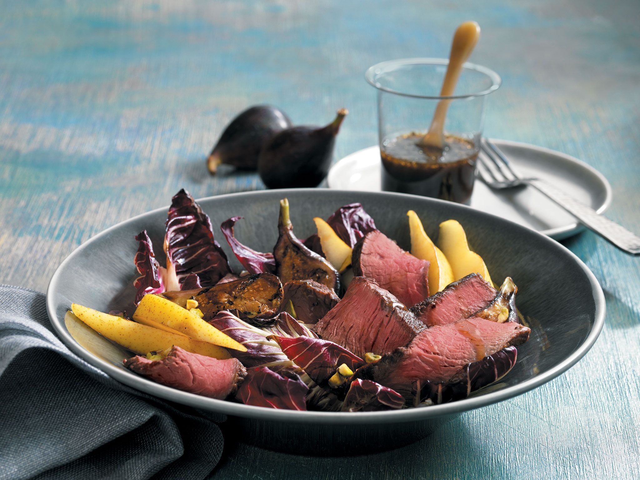 Treviso, Fig & Pear Steak Salad