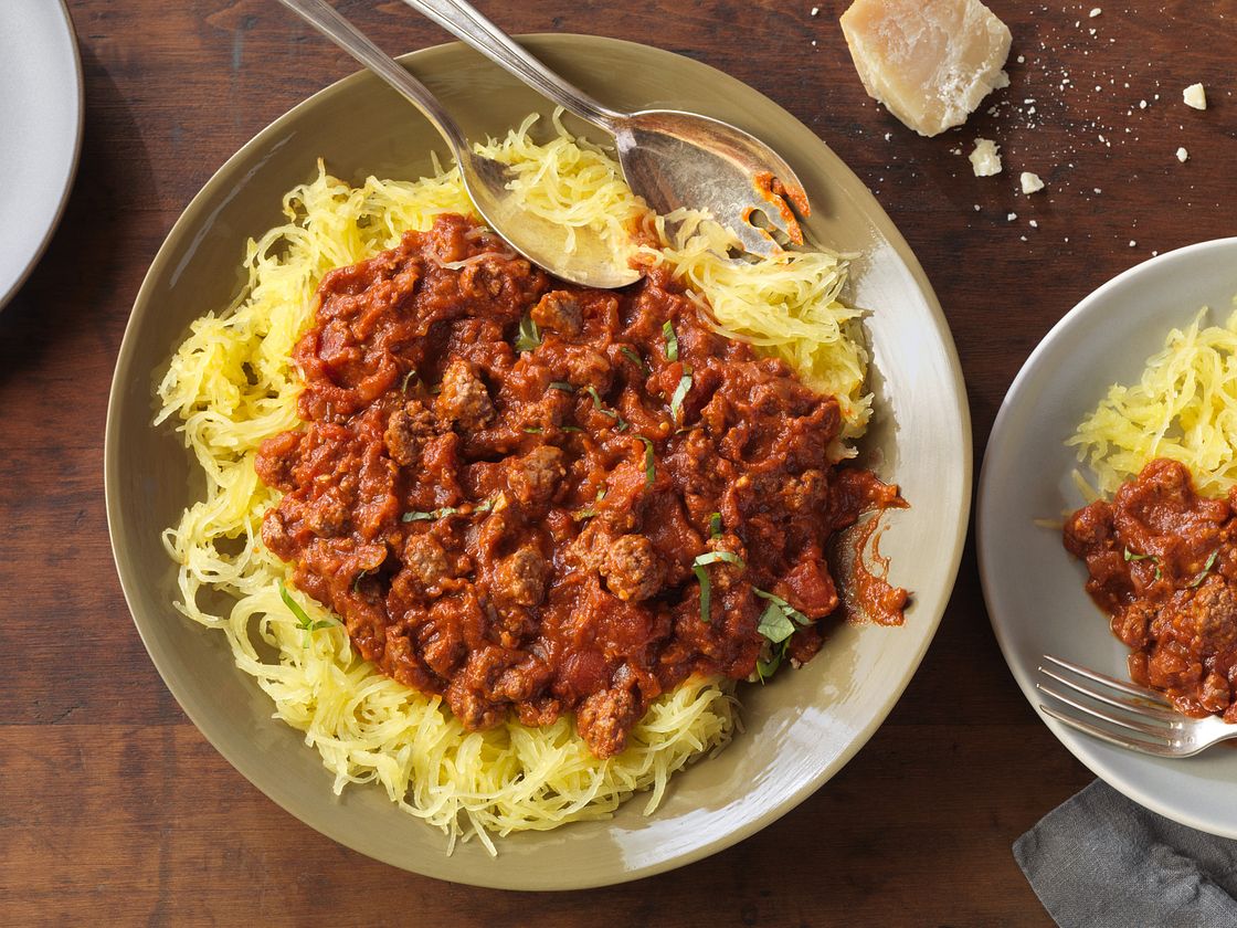 Spaghetti Squash with Meat Sauce