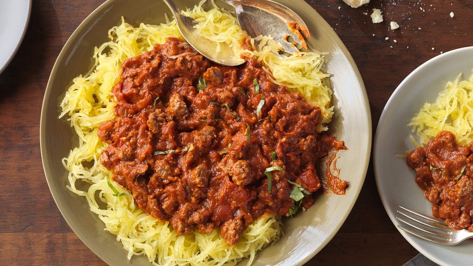 Spaghetti Squash with Meat Sauce