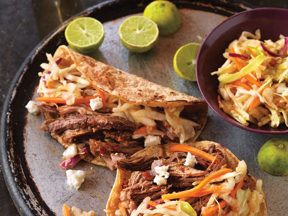 Beer-Braised Spicy Beef Tacos