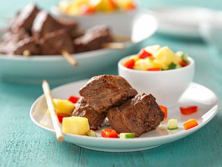 Hoisin BBQ Kabobs with Pineapple Salsa
