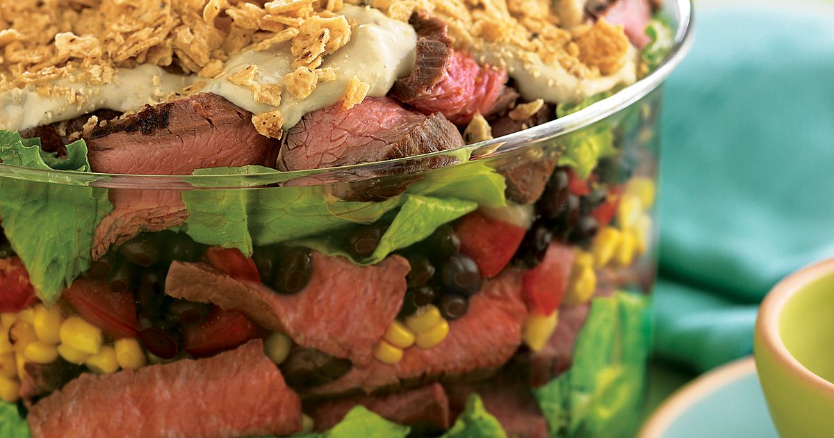 Southwest Steak and Many Layered Salad | Beef Loving Texans | Beef Loving Texans is your one-stop in