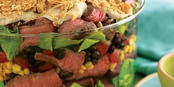Southwest Steak and Many Layered Salad