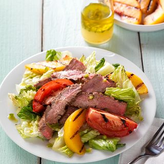 Grilled Flank Steak and Peach Salad