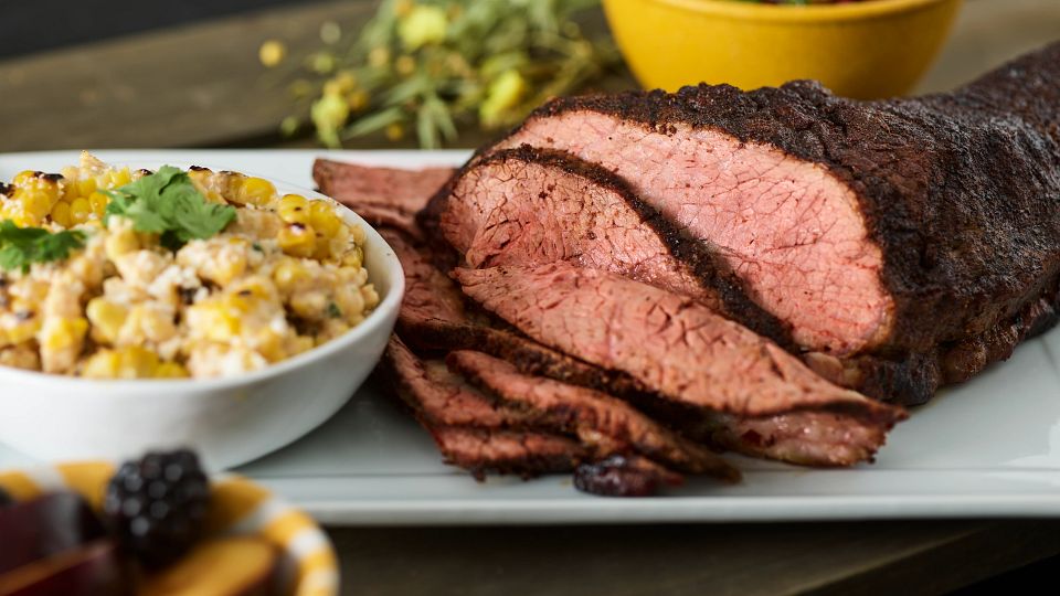 Smoked Tri-Tip with Grilled Corn Elote