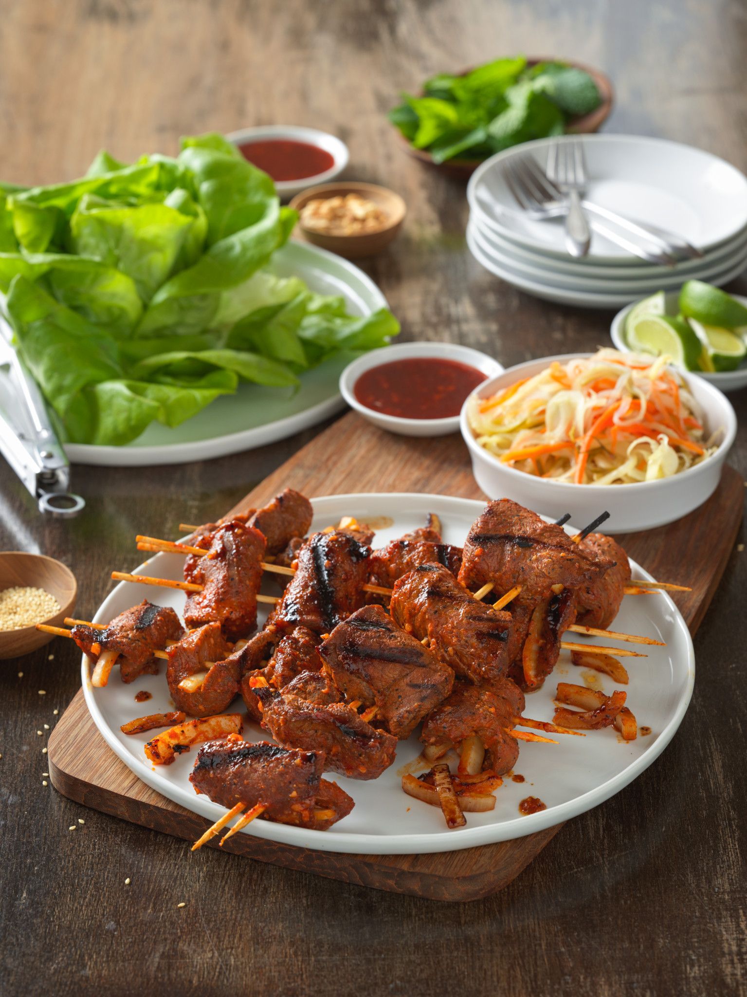 Korean Flat Iron Steak and Onion Lettuce Wraps Beef Loving Texans