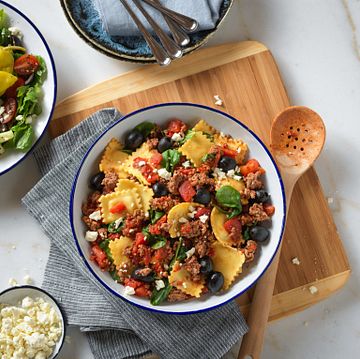 Greek-Style Beef & Cheese Ravioli