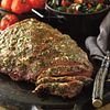 Mustard-Glazed Sirloin Roast with Sautéed Greens