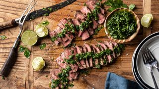 Chimichurri-Marinated Strip Filets