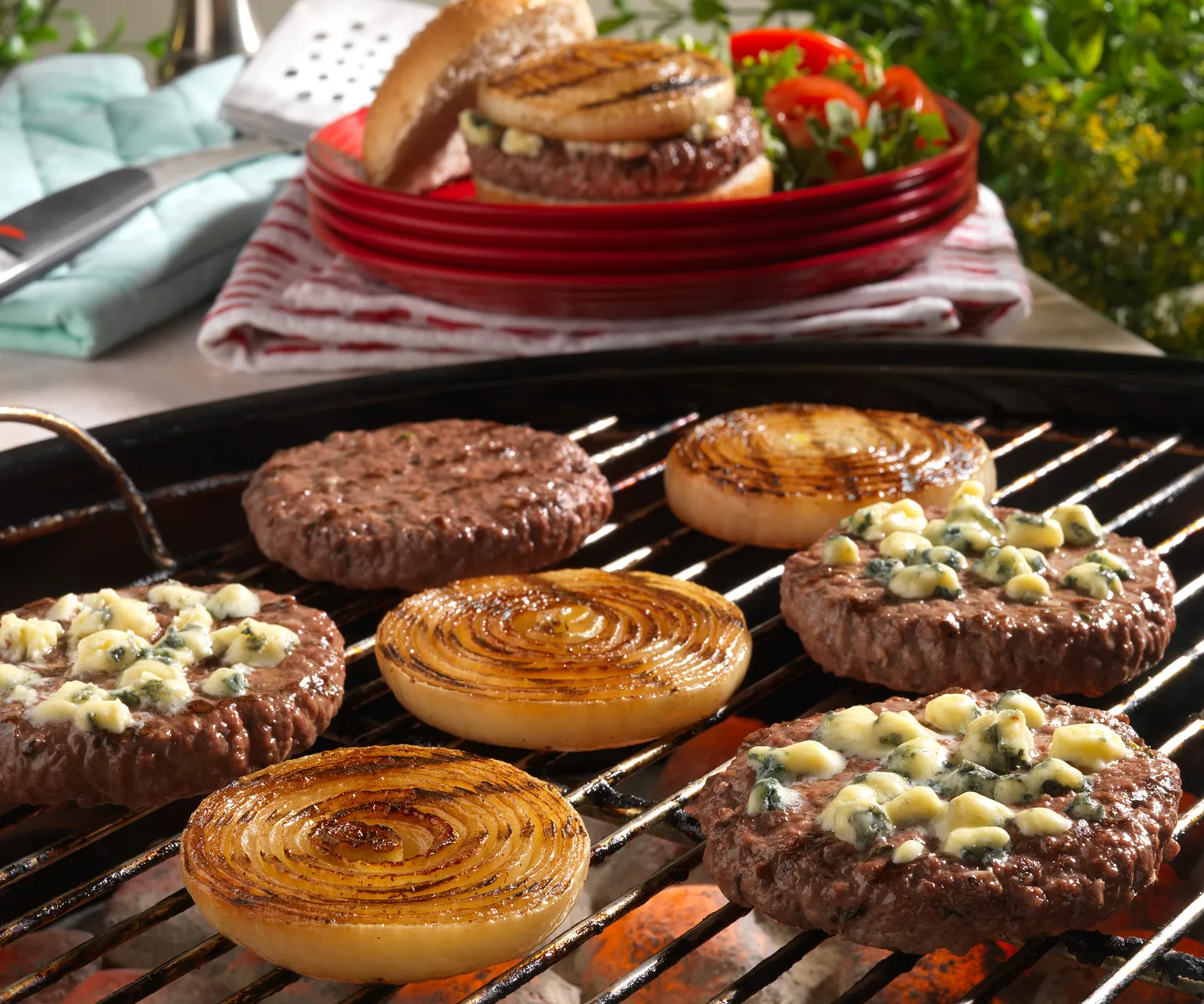 Grilled Onion Cheeseburgers