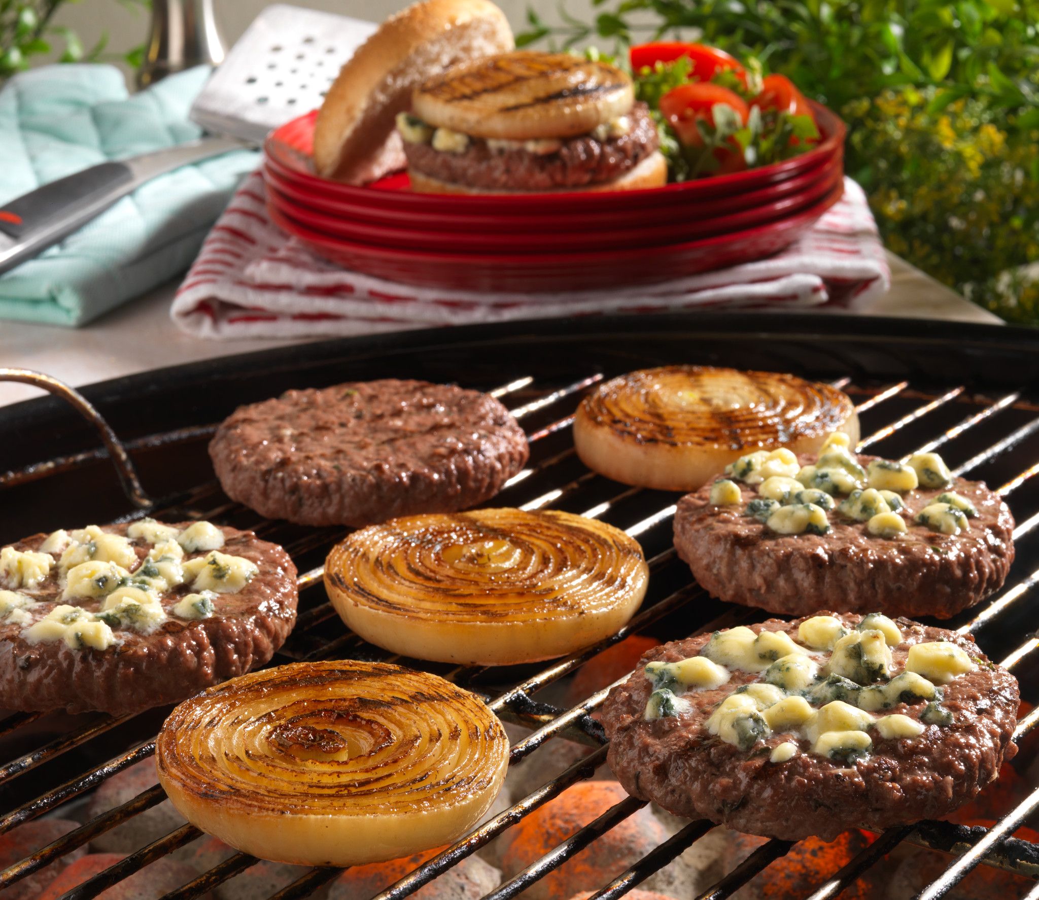 Grilled Onion Cheeseburgers