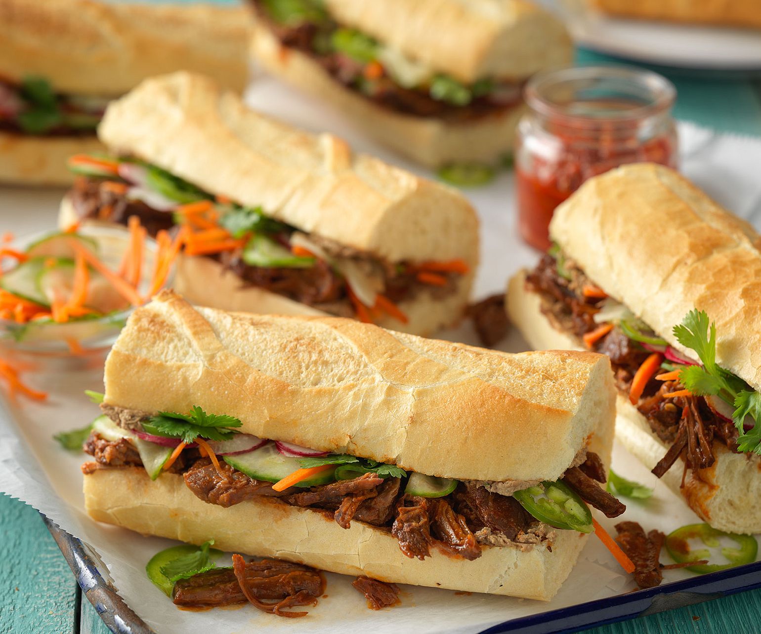 Gochujang Beef Banh Mi Sandwiches