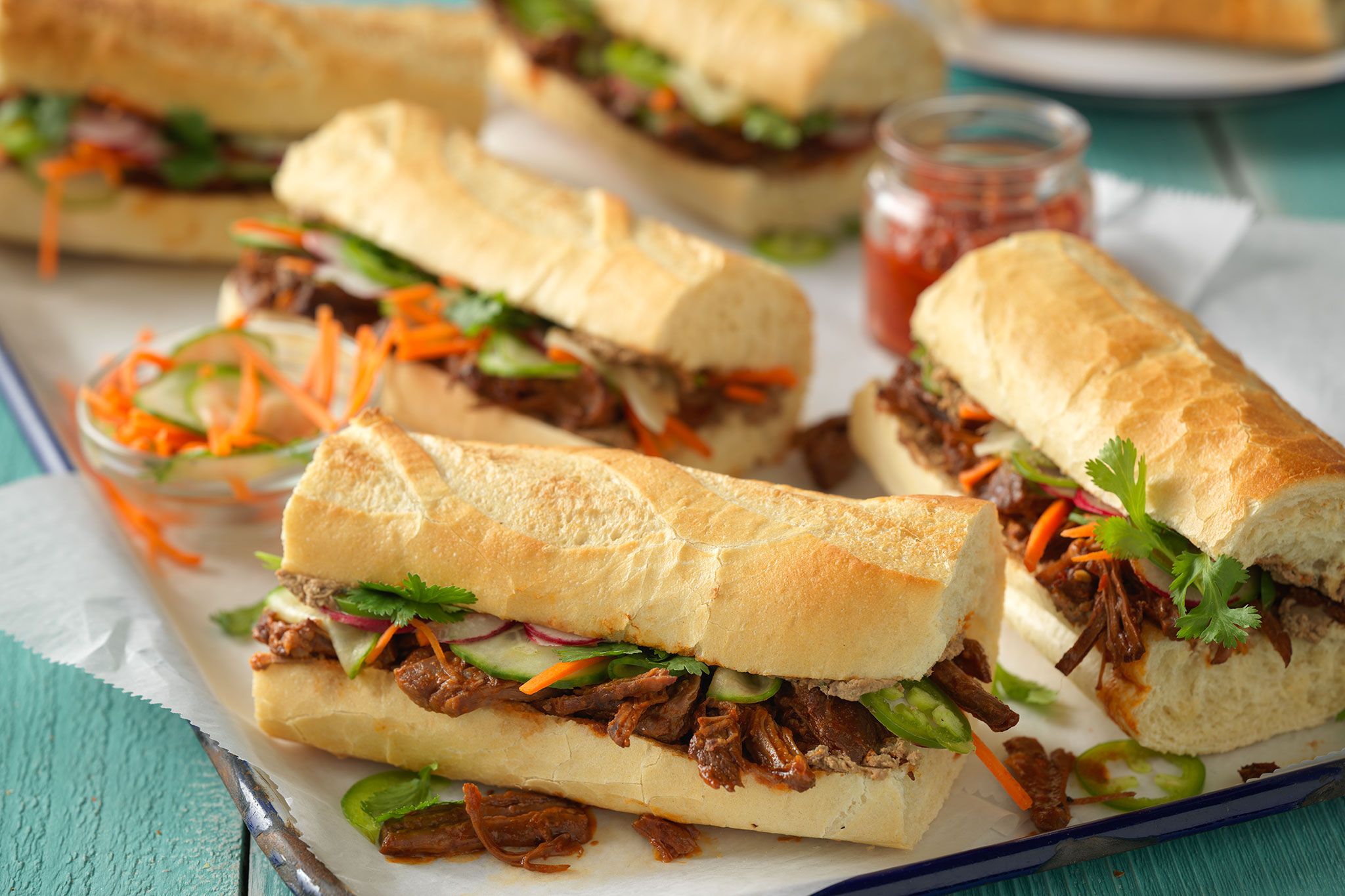 Gochujang Beef Banh Mi Sandwiches