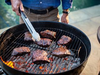 steaks grilling