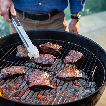 steaks grilling