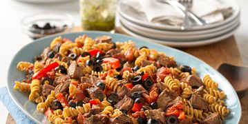 Tuscan Beef & Pesto Pasta
