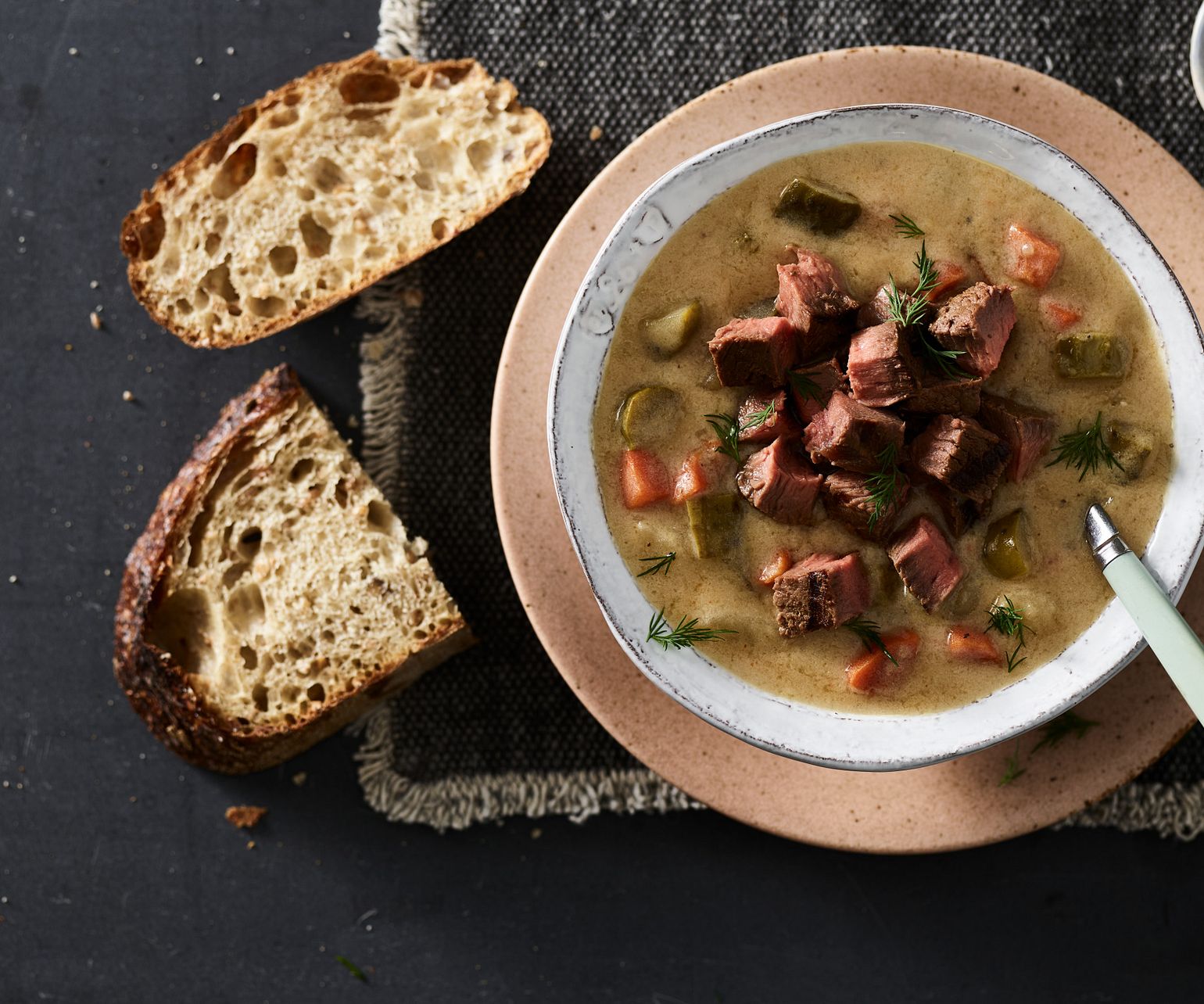 Beefy Dill Pickle Soup