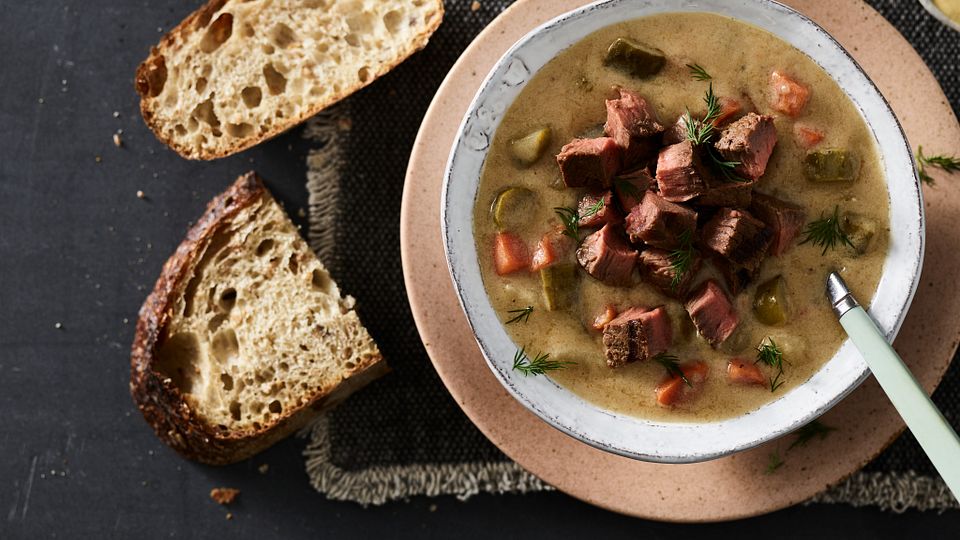 Beefy Dill Pickle Soup