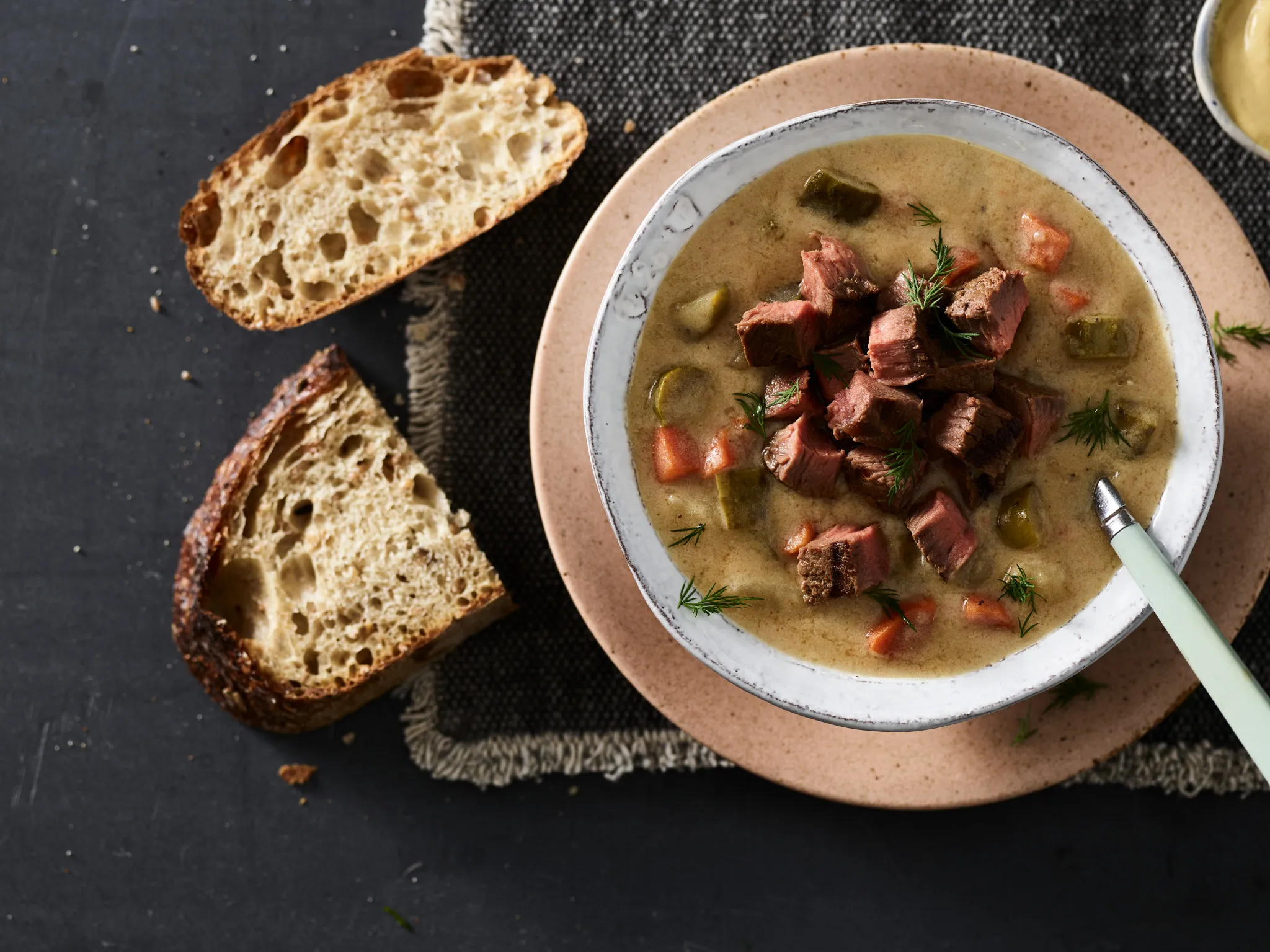 Beefy Dill Pickle Soup
