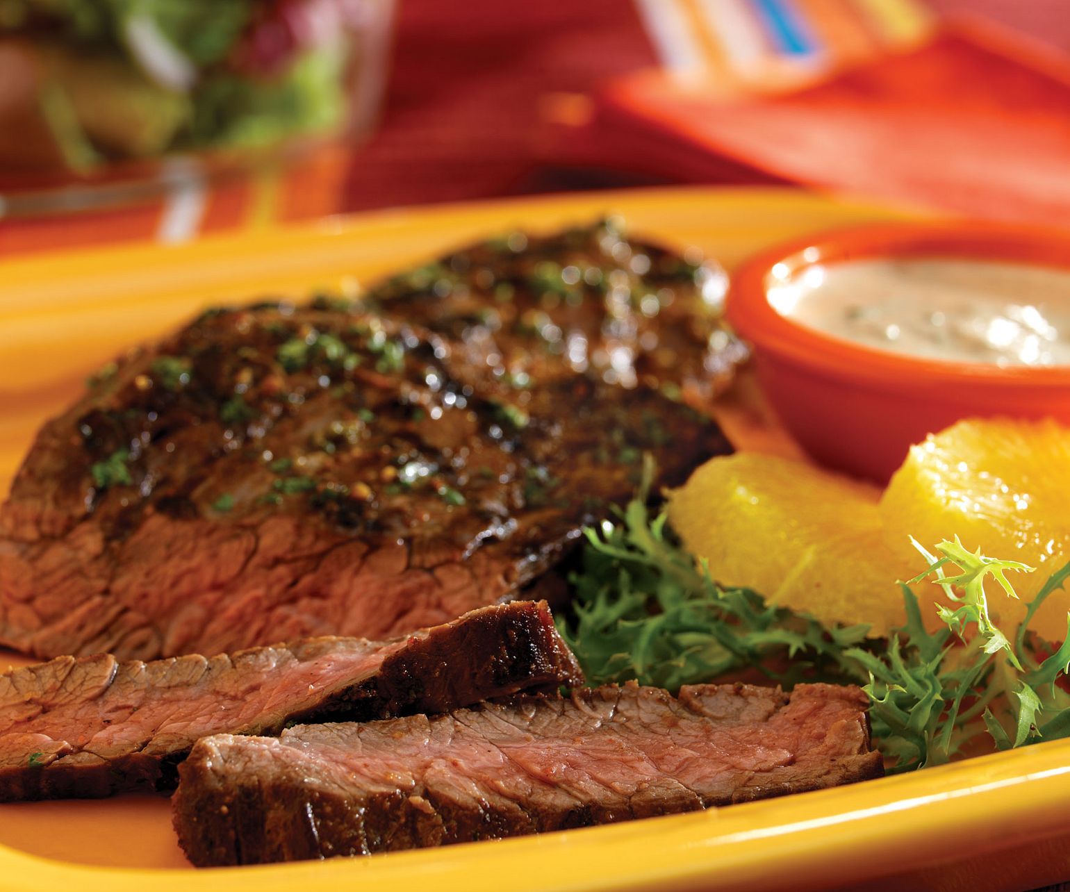 Grilled Skirt Steak with Creamy Citrus Sauce