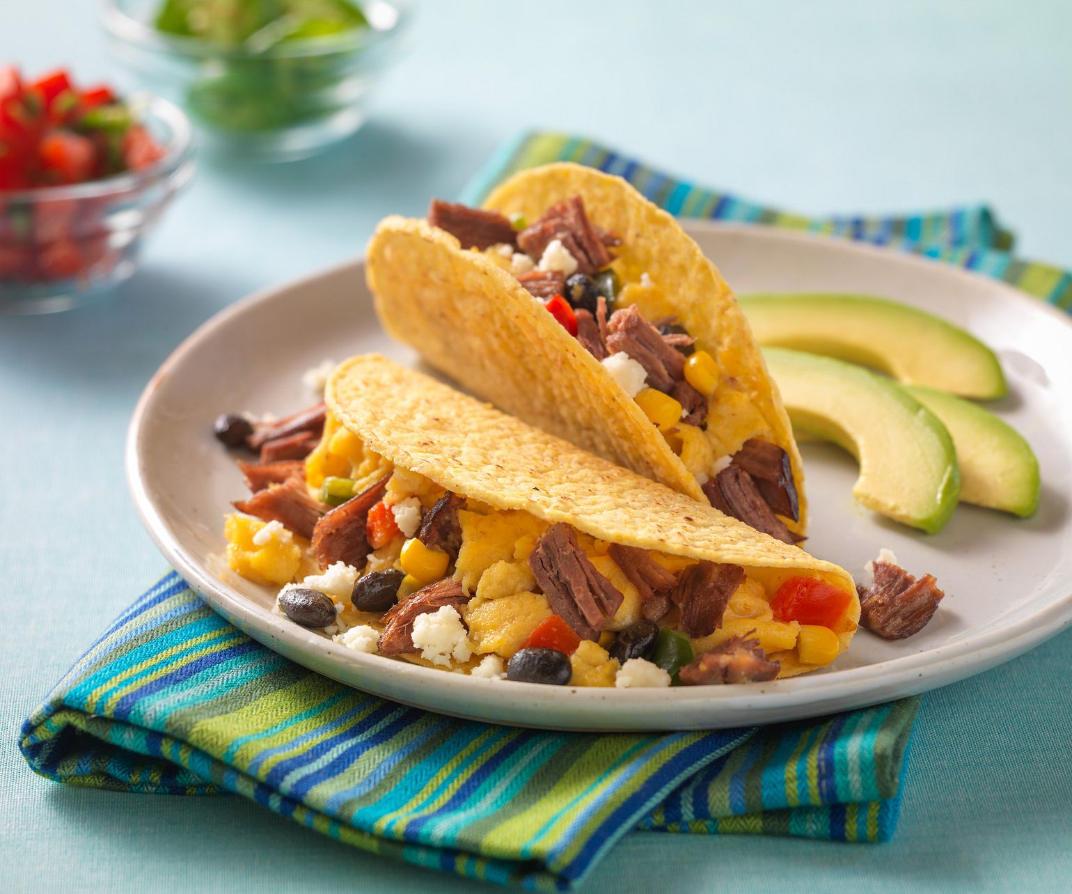 Breakfast Skillet Beef Tacos