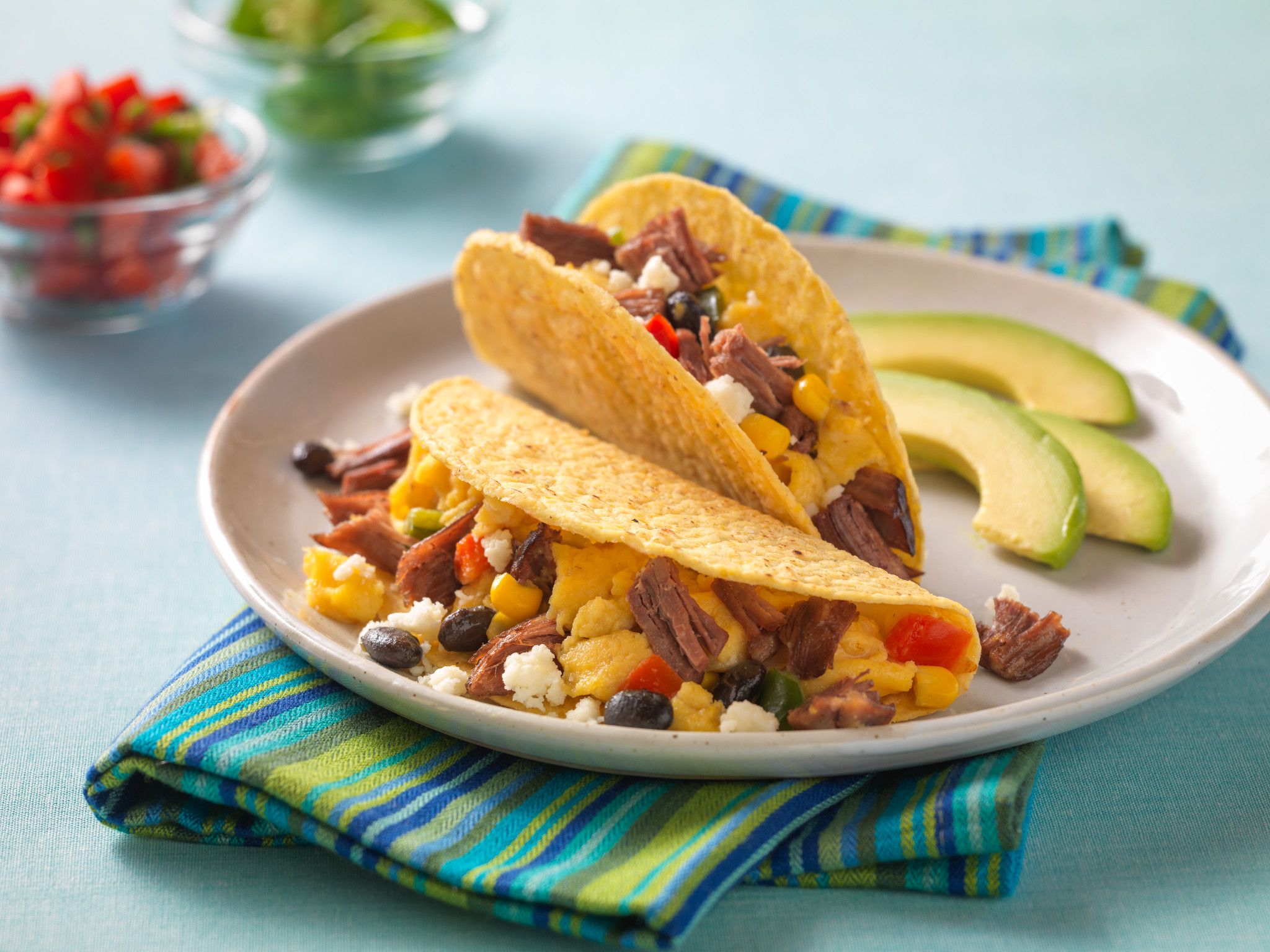 Breakfast Skillet Beef Tacos