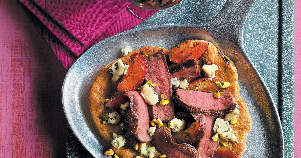 Grilled Steak & Plum Pizzettes | Beef Loving Texans | Beef Loving Texans is your one-stop informatio