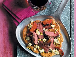 Grilled Steak & Plum Pizzettes