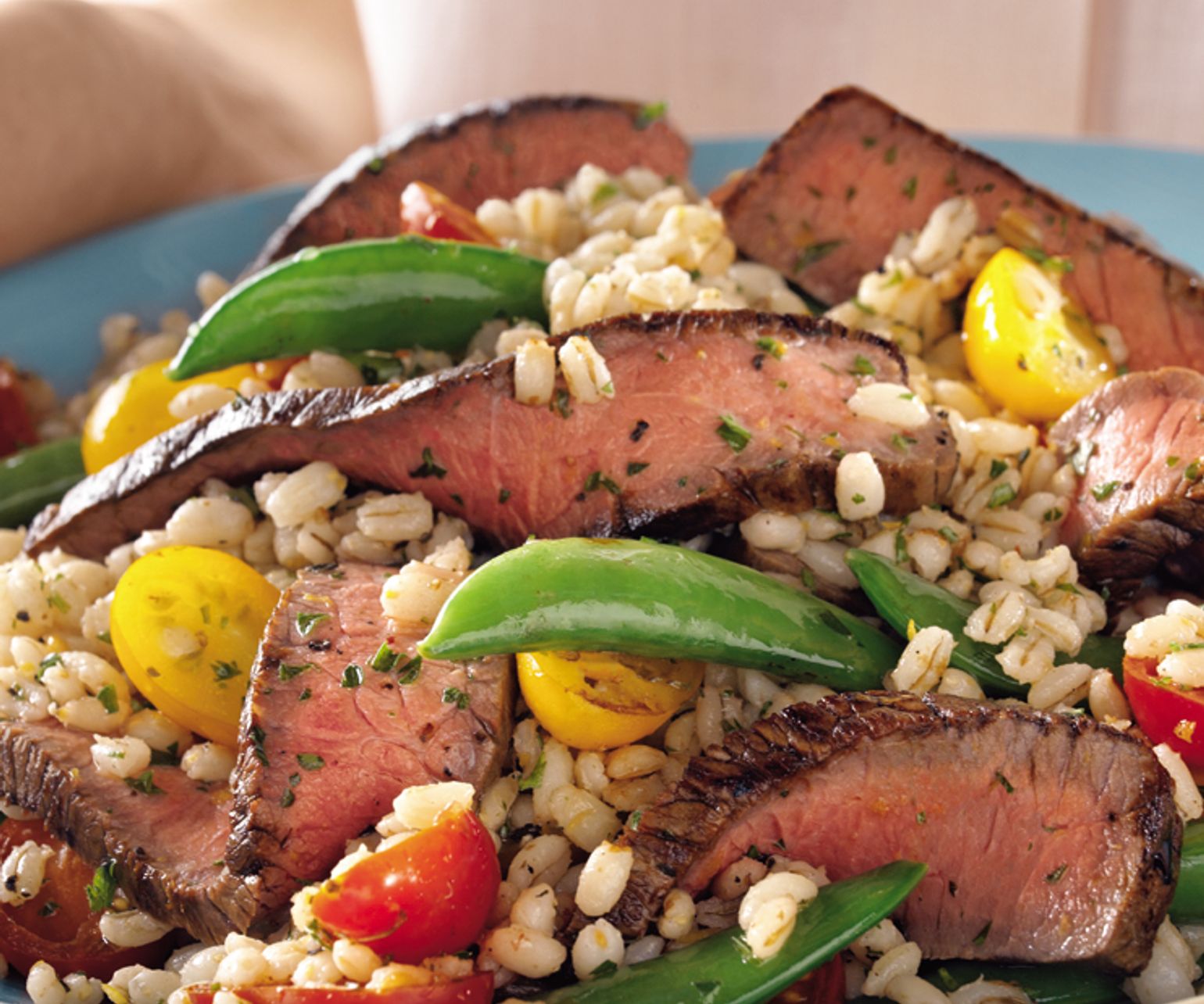 Steak, Sugar Snap Pea & Barley Salad