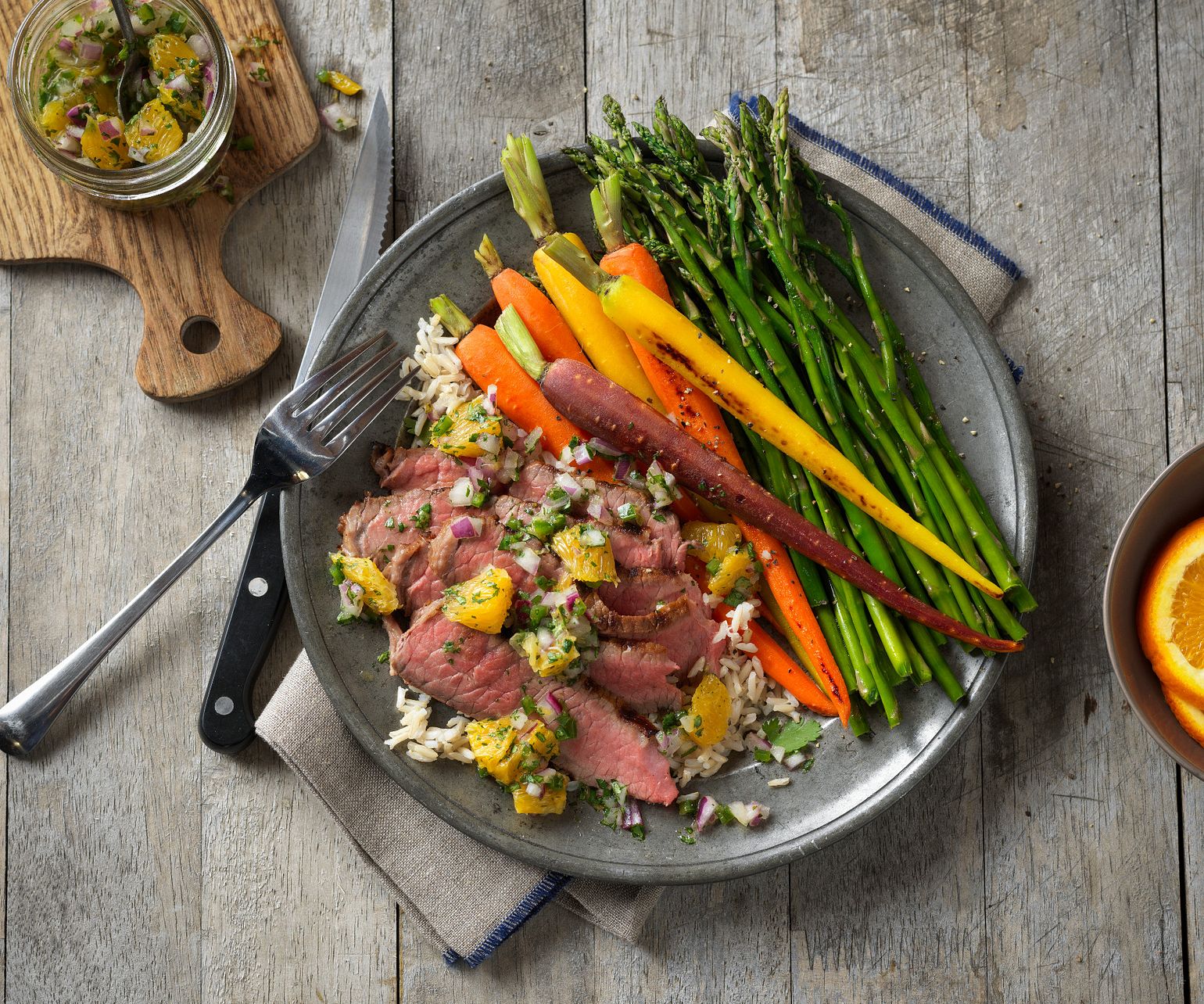 Margarita Beef with Orange Salsa