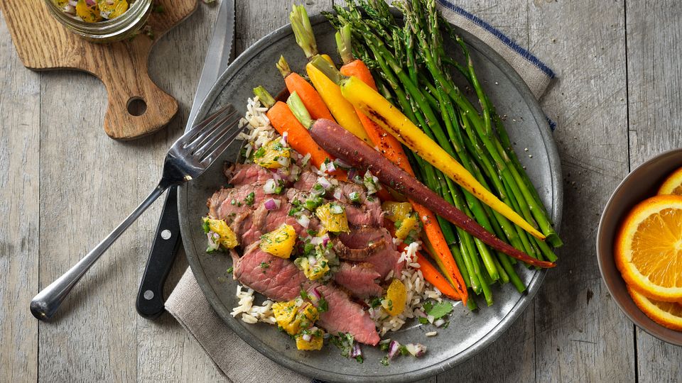 Margarita Beef with Orange Salsa