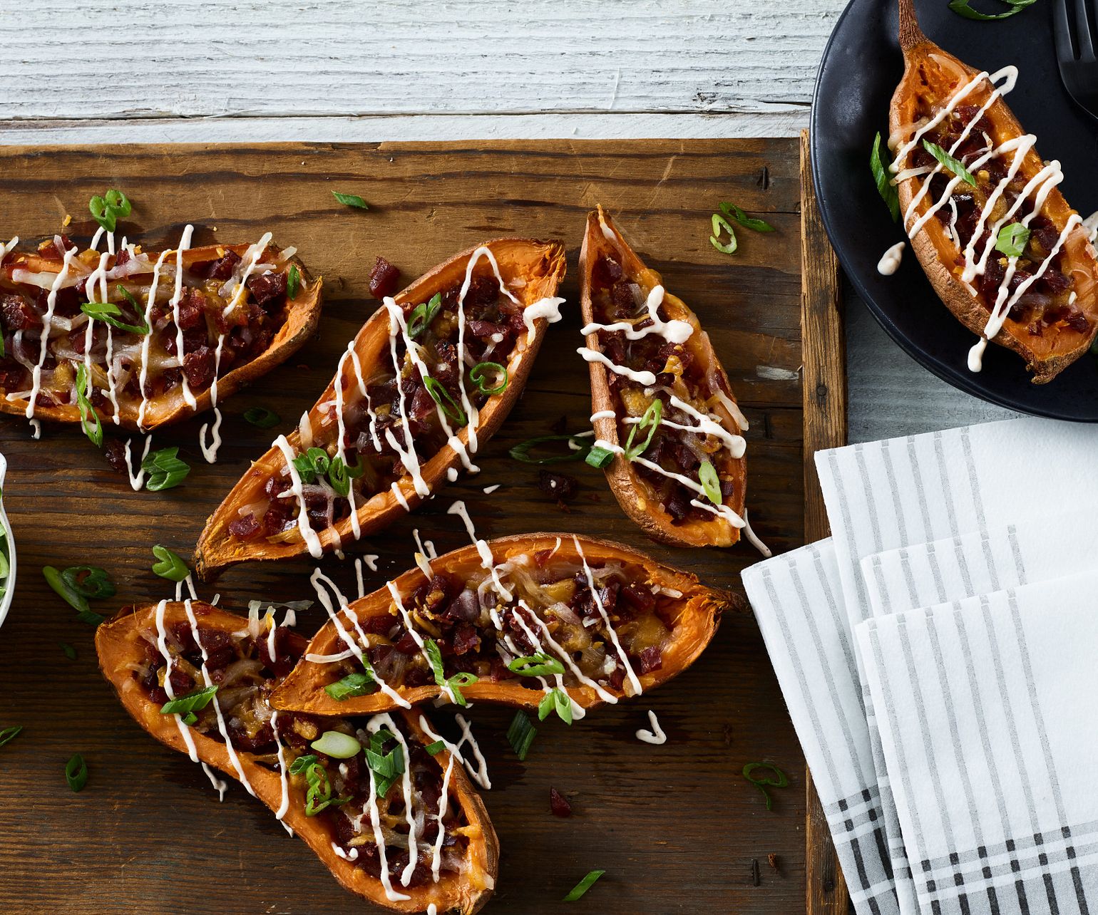 Beef Jerky Baked Potato Skins