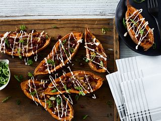 Beef Jerky Baked Potato Skins