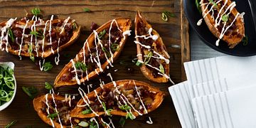 Beef Jerky Baked Potato Skins