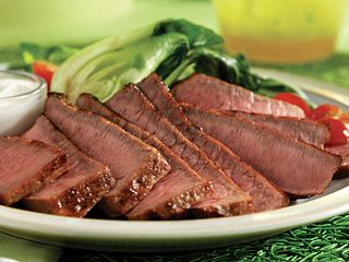 Grilled Eye Round Steaks with Wasabi-Yogurt Cream