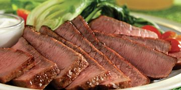 Grilled Eye Round Steaks with Wasabi-Yogurt Cream