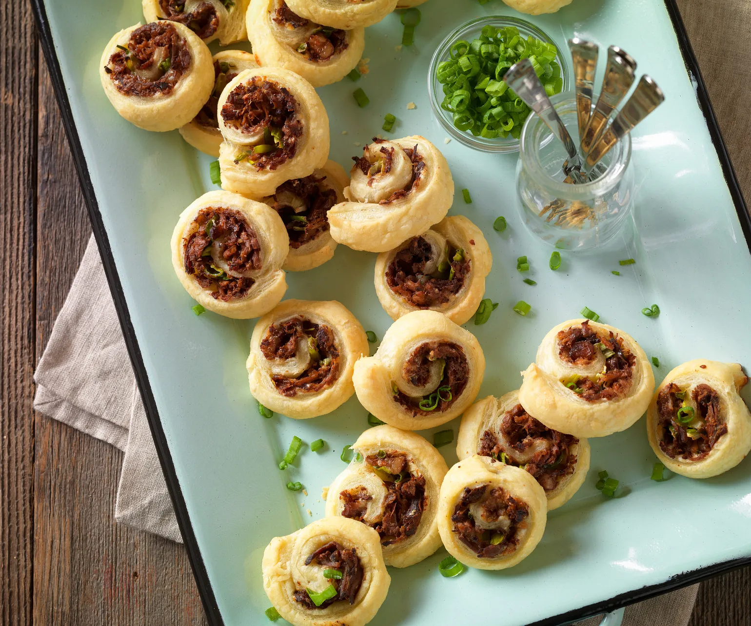 Flaky Beef-Stuffed Pinwheels