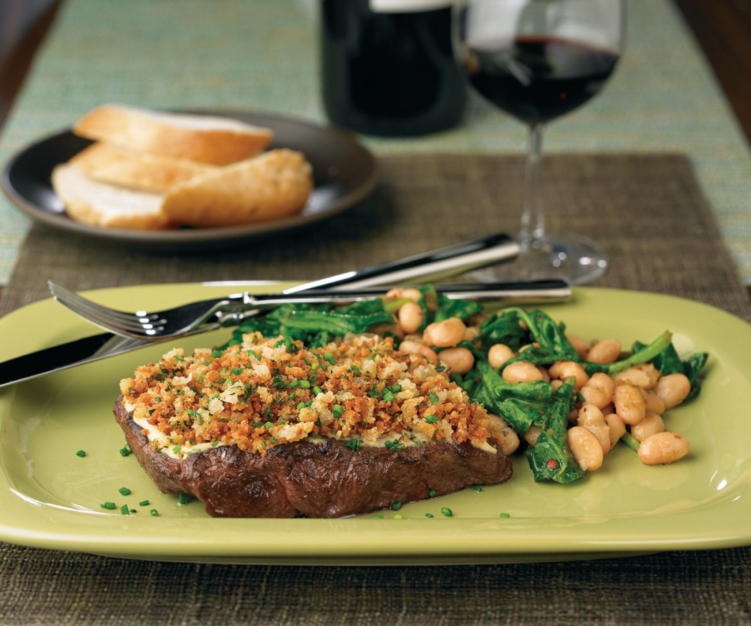 Porcini-Dusted Steaks with Horseradish Crust