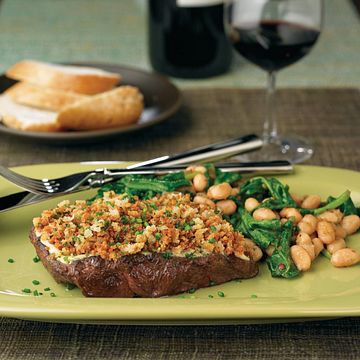 Porcini-Dusted Steaks with Horseradish Crust