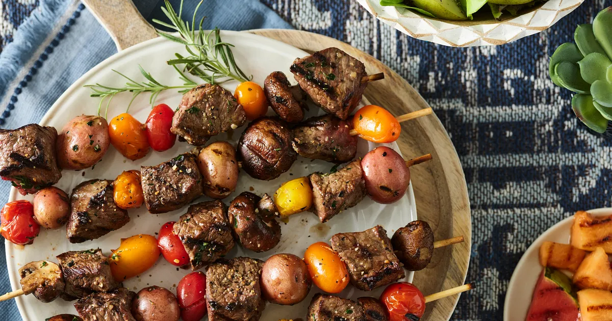 Grilled Sirloin Steak Kabobs with Garlic Rosemary Butter | Beef Loving Texans | Beef Loving Texans i