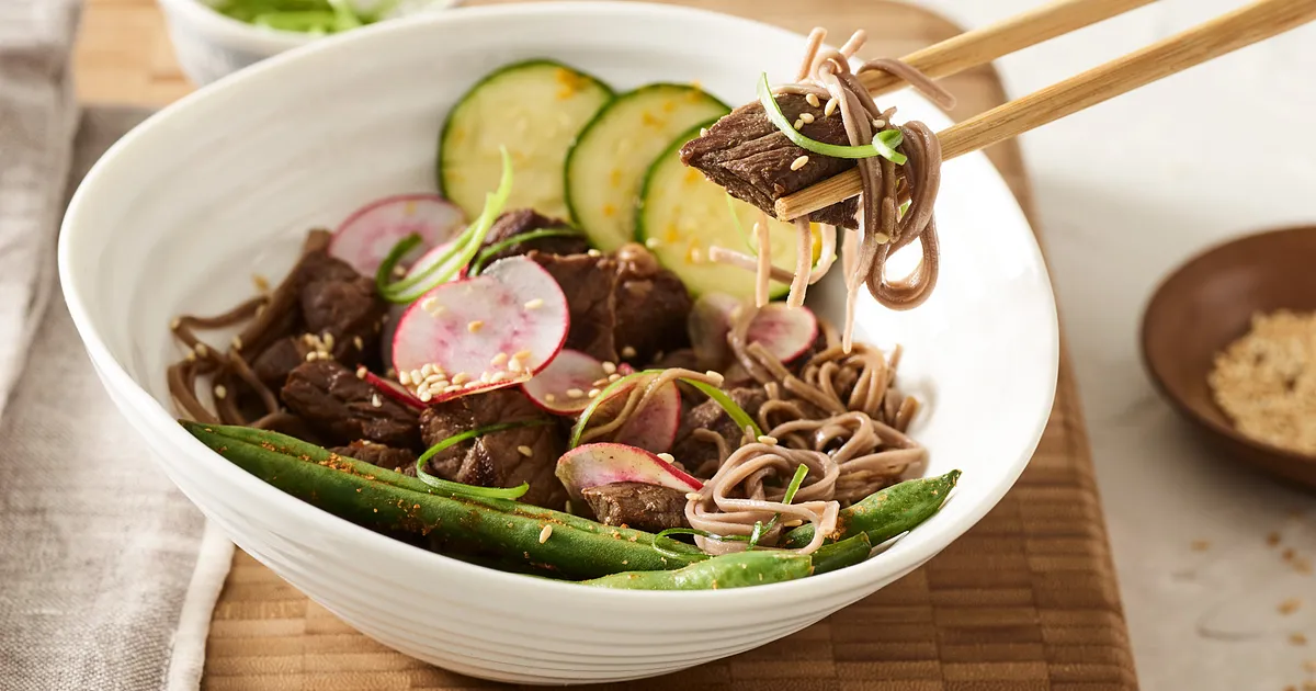 Sous Vide Teriyaki Beef Noodle Bowl | Beef Loving Texans | Beef Loving Texans is your one-stop infor